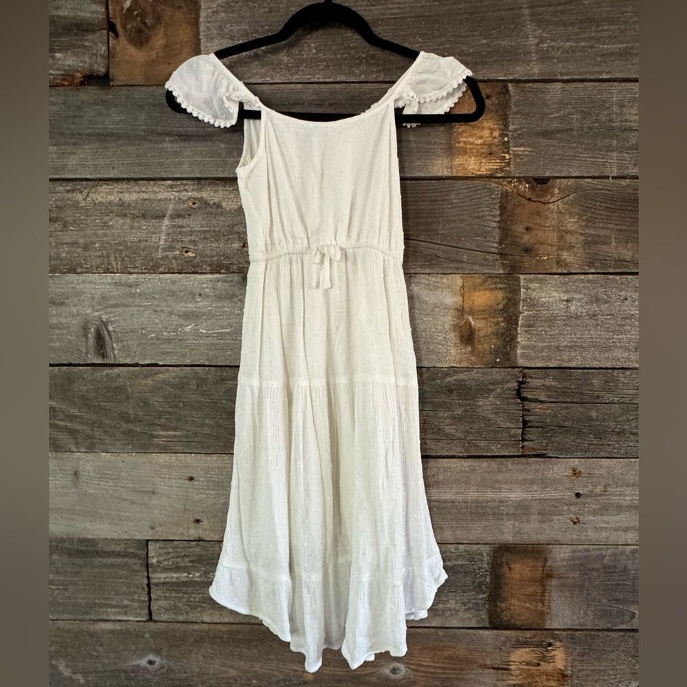 ART Class Girls White Dress Long Tiered Maxi Dress Size  Small 6/6x